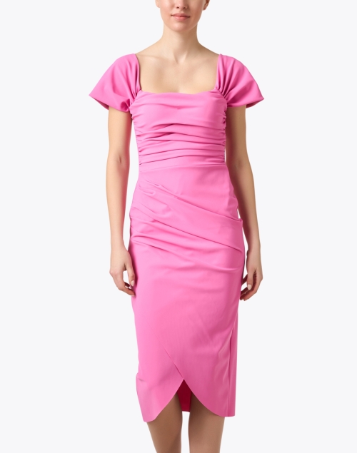 Front image - Chiara Boni La Petite Robe - Yuda Pink Ruched Dress