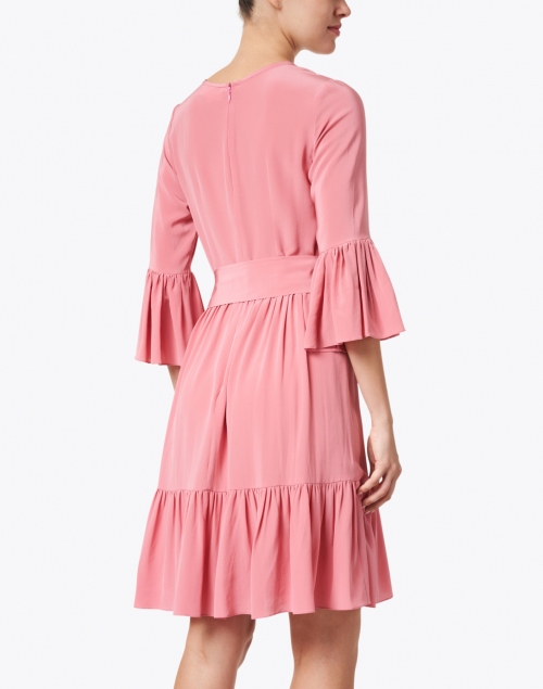 Back image - Soler - Pia Bubblegum Pink Silk Georgette Dress