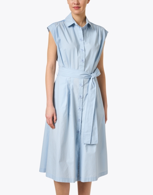 Front image - Seventy - Blue Cotton Poplin Shirt Dress