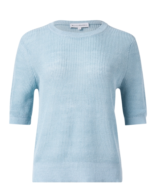 Product image - White + Warren - Blue Linen Knit Top