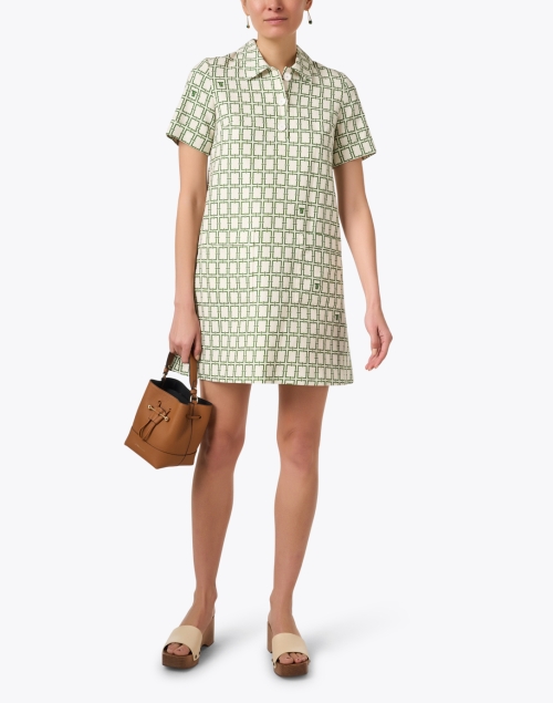 Romarin Green Geometric Print Dress