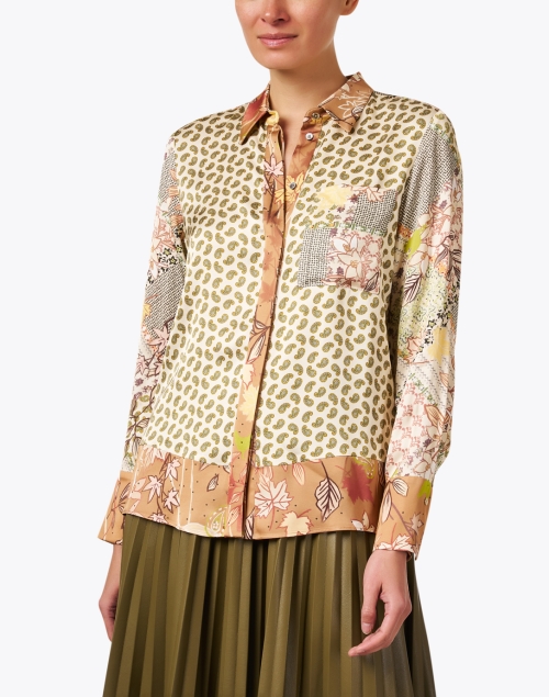 Front image - Marc Cain - Multi Scarf Print Blouse