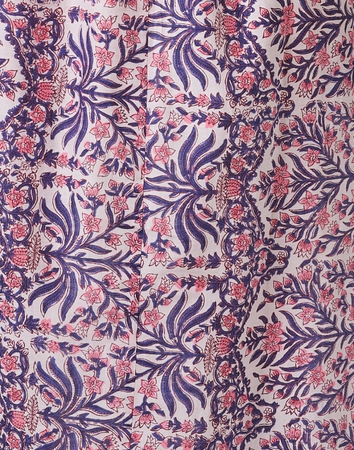 Fabric image - Bell - Pink and Navy Floral Cotton Silk Dress