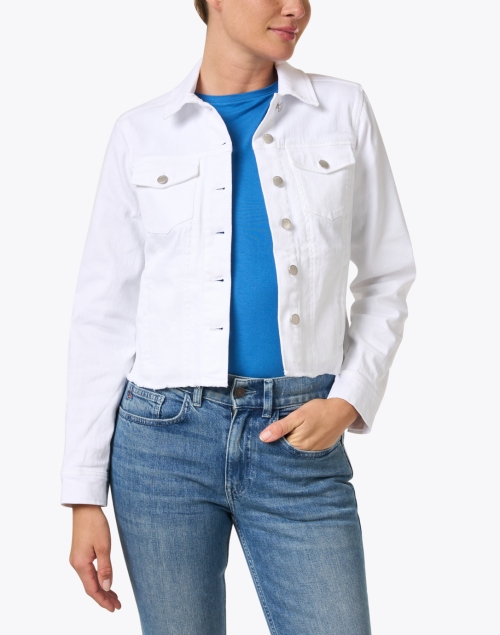 Front image - Ecru - Modern White Denim Jacket