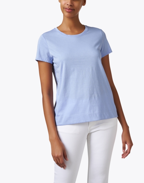 Front image - Lafayette 148 New York - The Modern Light Blue Cotton Tee