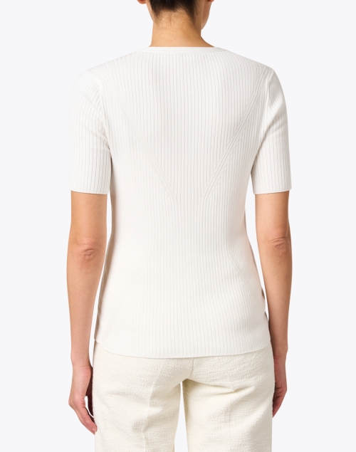 Back image - Ecru - White Rib Knit Sweater