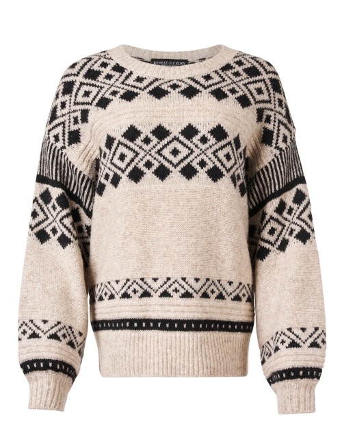 Product image - Repeat Cashmere - Beige Geometric Intarsia Sweater