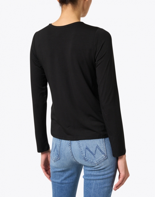Back image - Eileen Fisher - Black Stretch Cotton Jersey Top