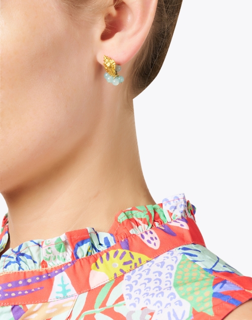 Positano Blue and Gold Earrings
