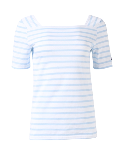 Product image - Saint James - Pleneuf White and Blue Striped Cotton Top 