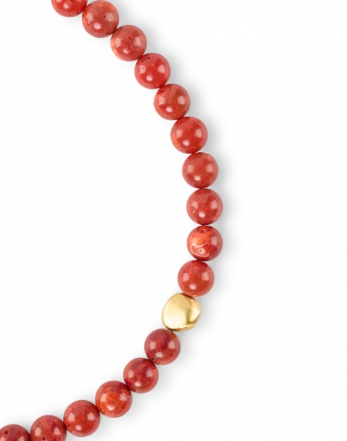 Fabric image - Deborah Grivas - Coral and Gold Nugget Beaded Necklace