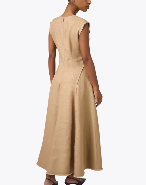 Back image - Lafayette 148 New York - Tan Linen A-Line Dress 