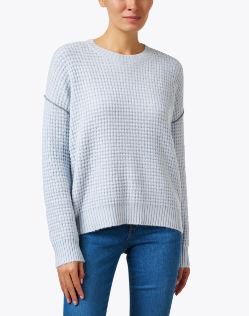 Front image - Lisa Todd - Blue Waffle Knit Sweater