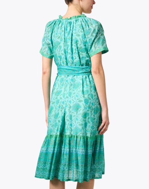 Back image - Bella Tu - Camilla Green Print Midi Dress