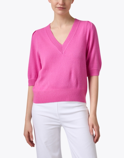 Front image - White + Warren - Pink Cashmere Sweater