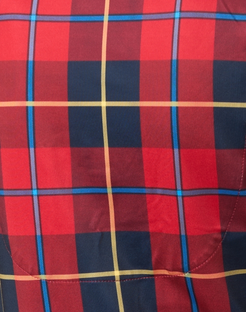 Fabric image - Gretchen Scott - Plaidly Red Plaid Ruffle Neck Dress