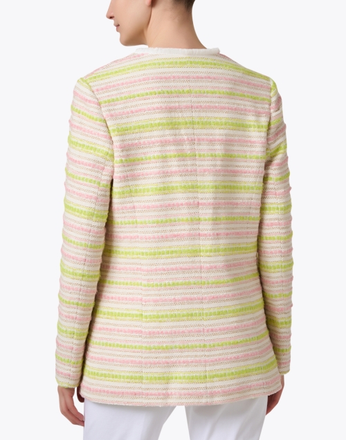 Back image - Helene Berman - Rita Pink and Green Striped Tweed Jacket
