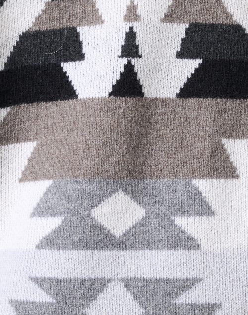 Fabric image - Repeat Cashmere - Grey Multi Southwest Print Wool Cardigan