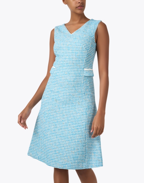 Front image - Marc Cain - Blue Tweed Dress