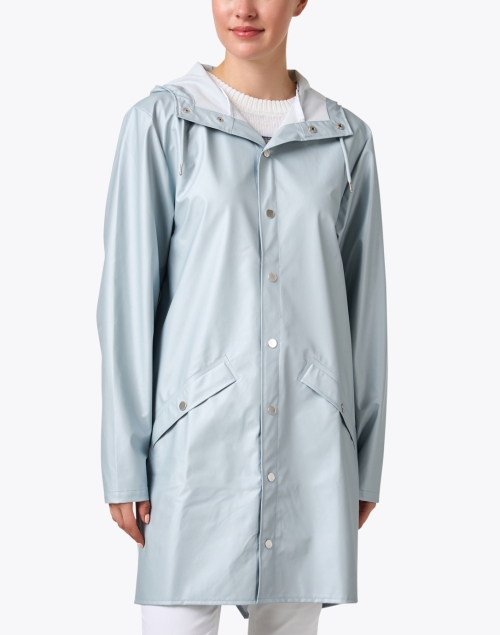 Front image - Rains - Long Blue Raincoat 