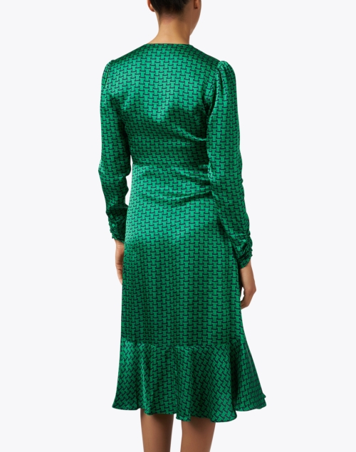 Back image - Tara Jarmon - Reine Green Print Dress