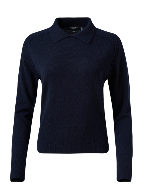 Product image - Repeat Cashmere - Navy Cashmere Collared Sweater