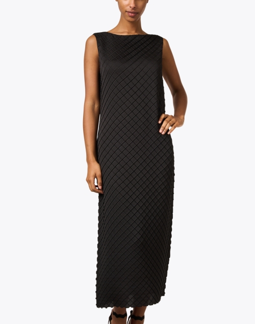 Front image - Lafayette 148 New York - Black Diamond Plisse Dress
