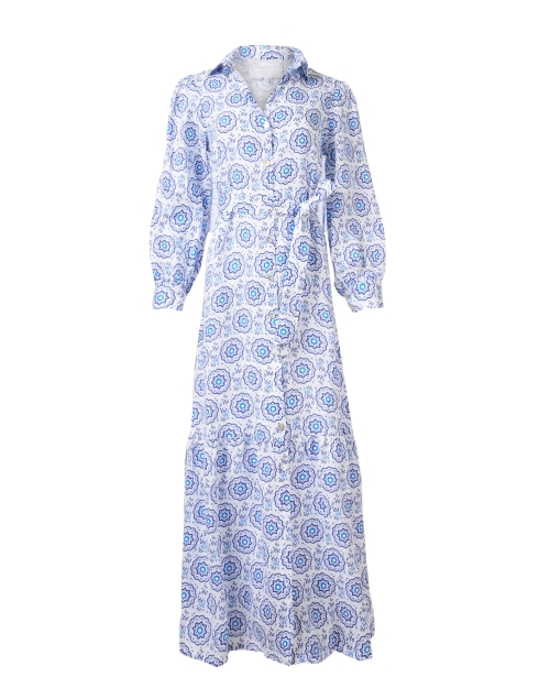 Product image - Temptation Positano - Blue and White Print Linen Dress