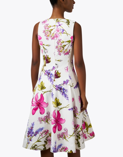 Back image - Sara Roka - Mamie White Floral Print Cotton Dress