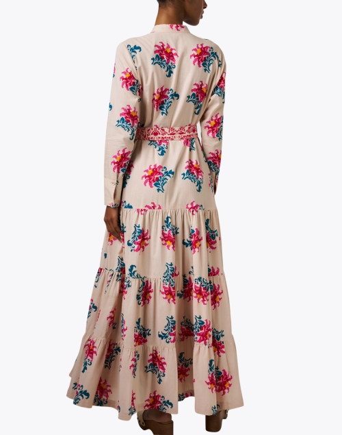 Back image - Lisa Corti - Tulsi Cream Rose Print Cotton Dress