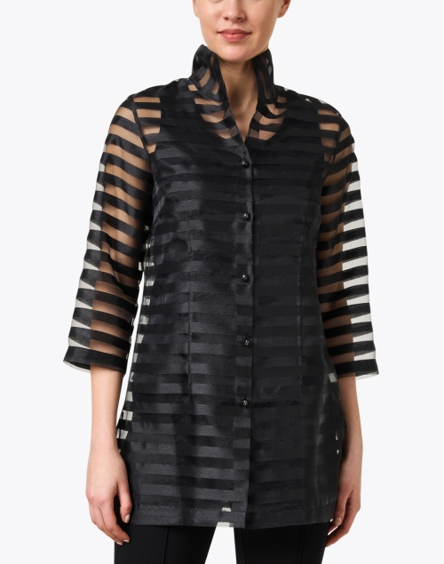 Front image - Connie Roberson - Rita Black Striped Silk Jacket