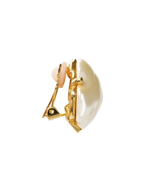 Front image - Kenneth Jay Lane - Pearl Clip Earrings