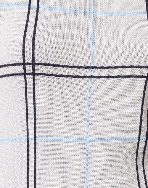 Fabric image - Blue - Grey Plaid Intarsia Cotton Sweater