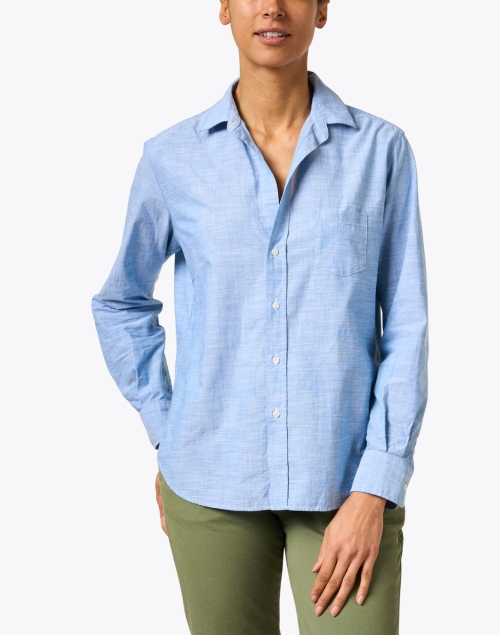 Front image - Frank & Eileen - Eileen Blue Cotton Shirt
