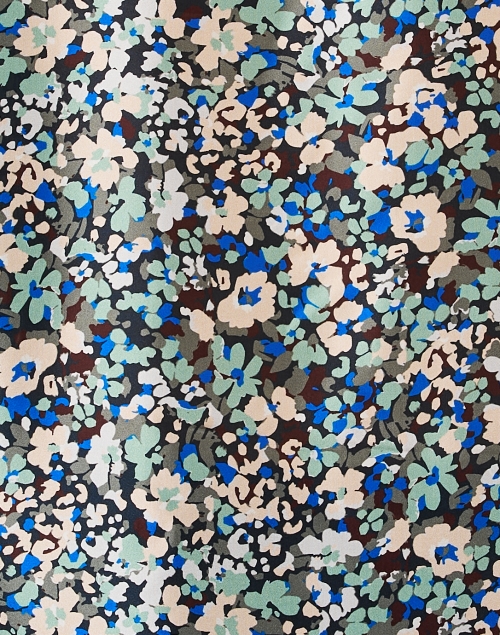 Fabric image - Rosso35 - Blue Multi Floral Silk Blouse