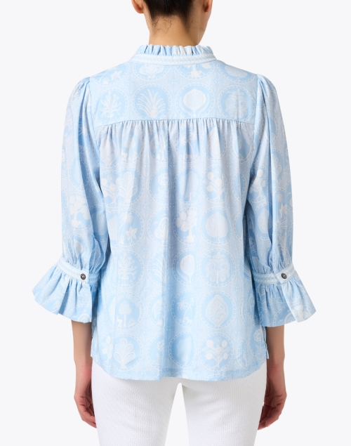 Back image - Gretchen Scott - Periwinkle and White Print Tunic Top
