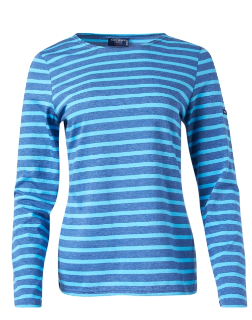 Product image - Saint James - Minquidame Blue Striped Cotton Top