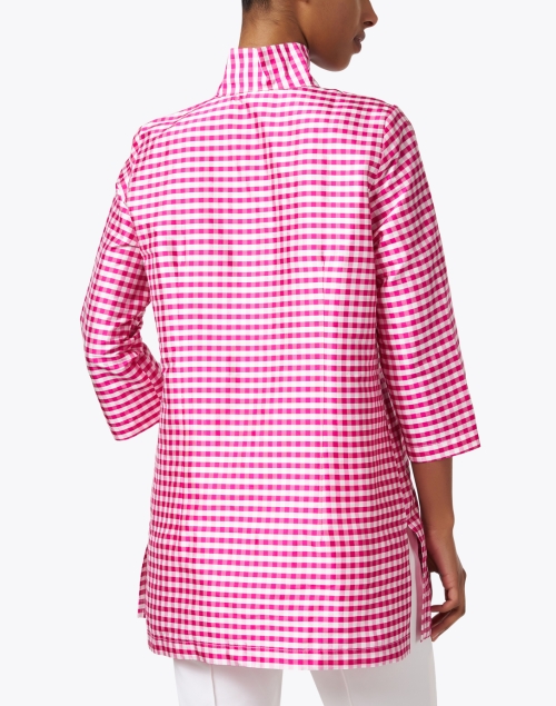 Back image - Connie Roberson - Rita Pink and White Gingham Silk Top