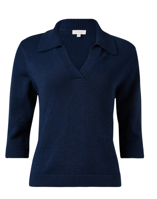 Product image - Kinross - Navy Cotton Polo Sweater