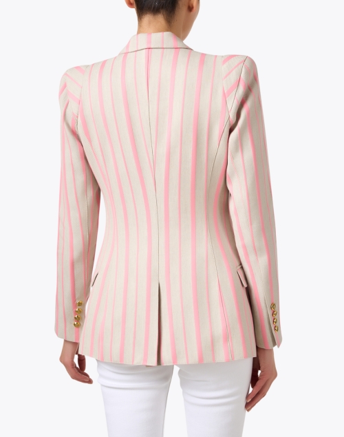 Back image - Smythe - Classic Pink Striped Linen Blazer