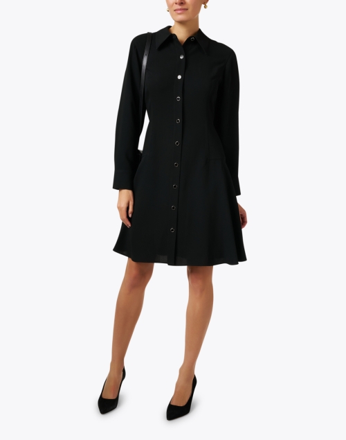 Black Fit and Flare Shirt Dress