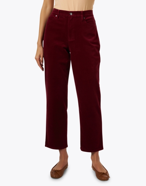 Front image - Eileen Fisher - Red Corduroy Straight Ankle Pant