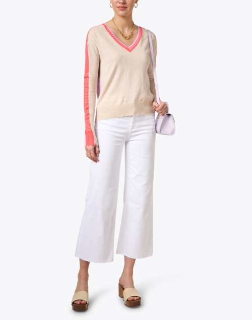 Look image - Lisa Todd - Beige Multi Color Block Cotton Sweater