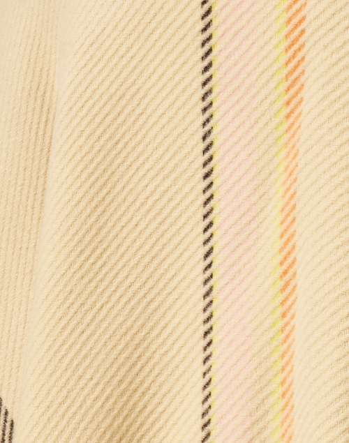 Fabric image - Marc Cain - Cream Multi Stripe Fringe Cape