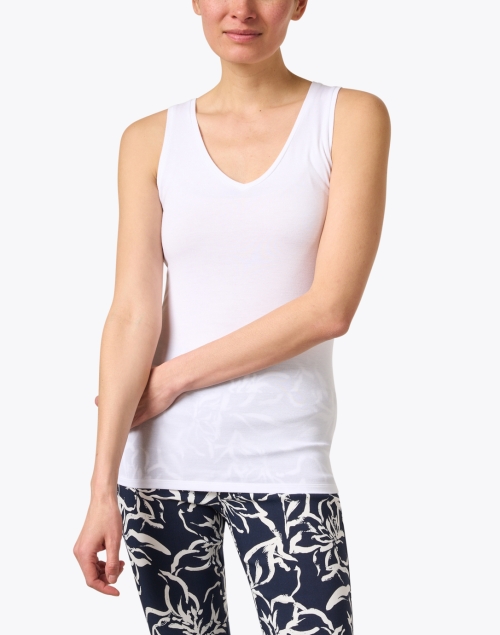 Front image - Majestic Filatures - White Soft Touch V-Neck Tank