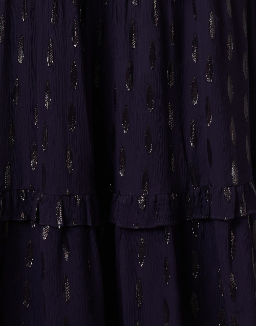 Fabric image - Shoshanna - Laguna Navy Metallic Print Dress