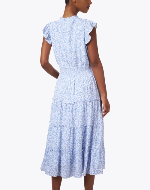 Back image - Sail to Sable - Blue Print Tiered Dress