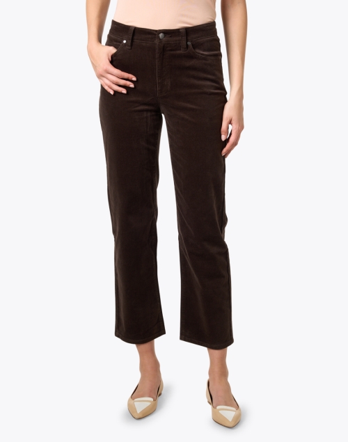 Front image - Eileen Fisher - Brown Corduroy Straight Ankle Jean