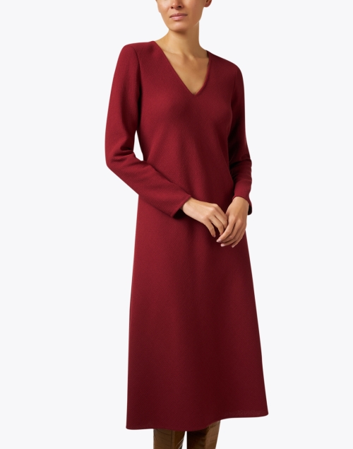 Front image - Lafayette 148 New York - Burgundy Wool Dress