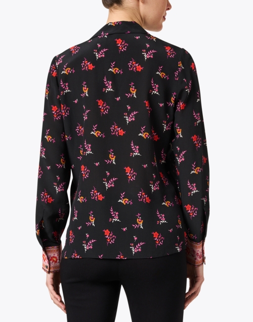 Back image - Kobi Halperin - Neo Black Multi Print Silk Crepe Blouse